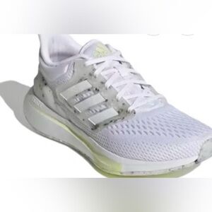 adidas Women’s White Running Sneakers with Pale Yellow Accent